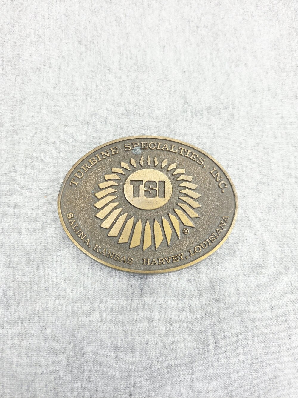 1980 Bergamot Turbine Specialties TSI Solid Brass Belt Buckle